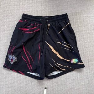 Slunks Men's Black Athletic Shorts with Red and Tan Claw Accents men XS